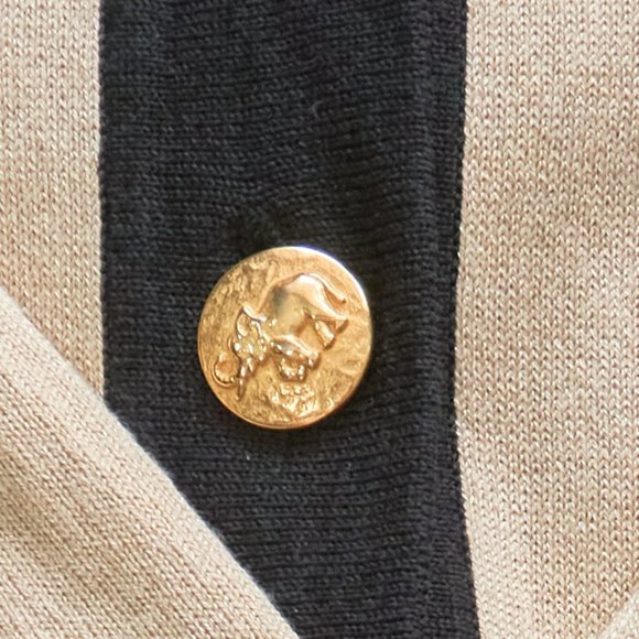 Vintage 80s Escada Margaretha Ley Women's Sweater Cardigan, Elephant Pattern - Picture 4 of 9